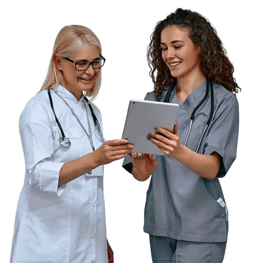 Infirmier et medecin technologie innovation et tablette image